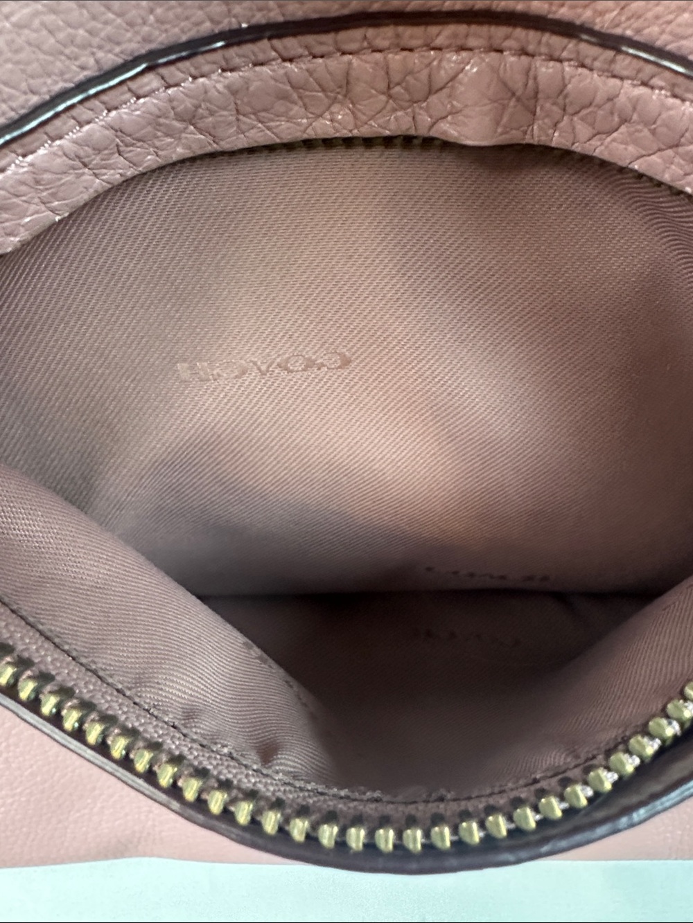 Coach Purse Dusty Rose Leather Tote Bag Over the Shoulder - Picture 8 of 14